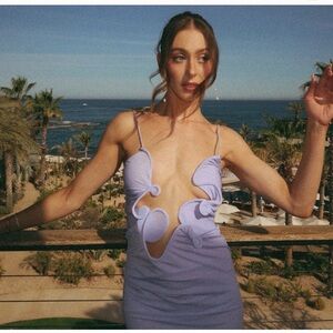 Christopher Esber Venus Molded Jersey Maxi Dress Light Blue